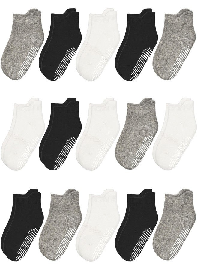 HYCLES 15 Pairs Toddler Socks, Kids Grip Socks for 3-5T Non Slip Ankle Sock for Baby Boys Girls - Image 1